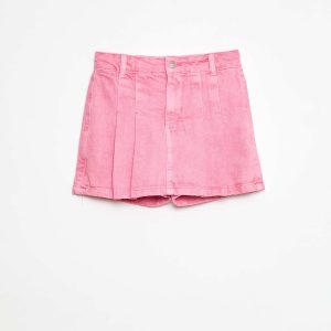 Jupe short en denim plissé ROSE