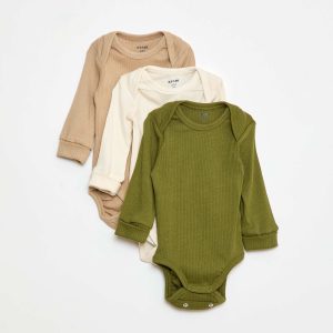 Lot de 3 bodies col US et manches longues BEIGE