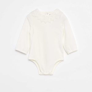 Body avec collerette en dentelle BLANC