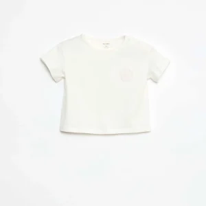 T-shirt en jersey avec ouverture pressionnée à l'épaule BLANC