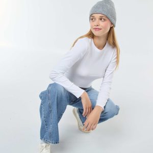 Tee-shirt cropped basique BLANC
