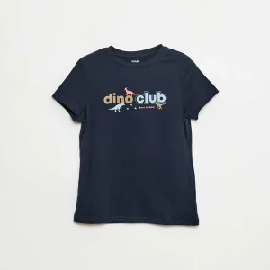 T-shirt imprimé manches courtes BLEU