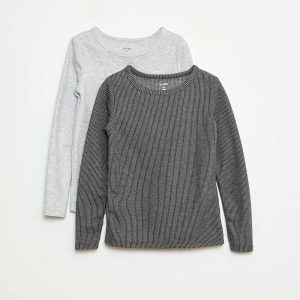 Lot de 2 t-shirts en maille thermo régulatrice GRIS