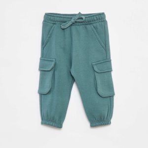Pantalon jogging uni avec grandes poches VERT