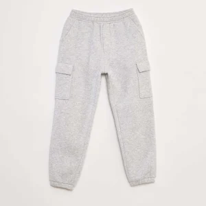 Jogging en molleton uni multi-poches GRIS