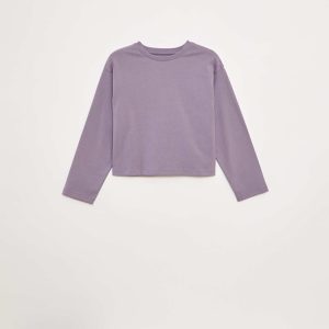 T-shirt en jersey manches longues VIOLET