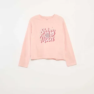 T-shirt imprimé manches longues ROSE