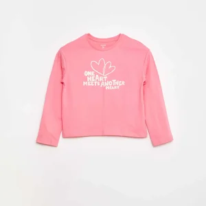 T-shirt imprimé manches longues ROSE
