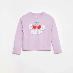 T-shirt imprimé manches longues VIOLET