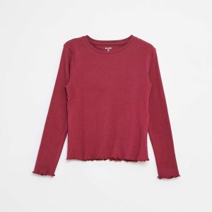 Tee-shirt en maille côtelée BORDEAUX