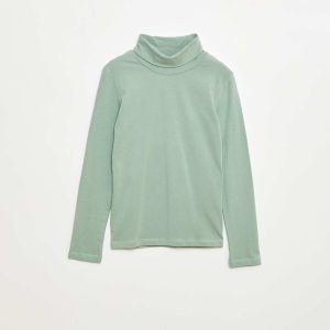 Sous-pull col roulé uni VERT