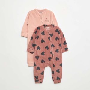 Lot de 2 pyjama dors-bien en polaire - 2 pièces ROSE