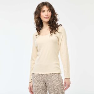 Tee-shirt de pyjama côtelé CRèME