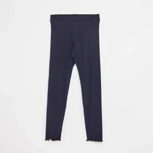 Legging côtelé long uni BLEU