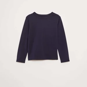 T-shirt manches longues uni BLEU