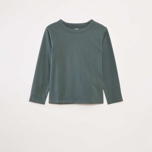 T-shirt manches longues uni VERT