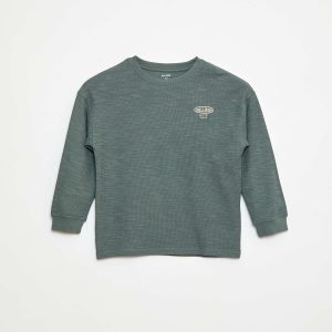 T-shirt en maille avec broderie VERT
