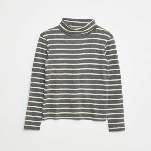 Sous-pull col roulé à rayures GRIS