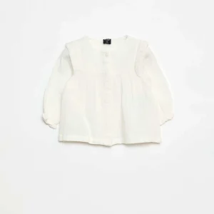 Blouse en gaze de coton BLANC