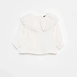 Blouse en gaze de coton BLANC