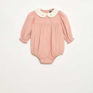 Barboteuse en velours ROSE