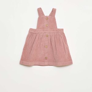 Salopette à bretelles en velours ROSE