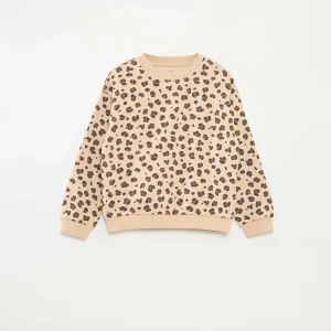 Sweat à manches longues avec imprimé BEIGE