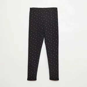 Legging chaud imprimé intérieur velours NOIR