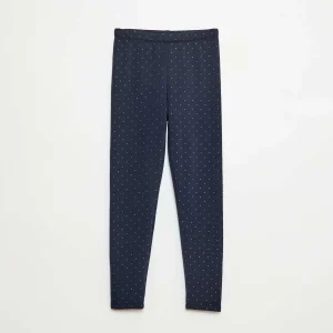 Legging chaud imprimé intérieur velours BLEU MARINE