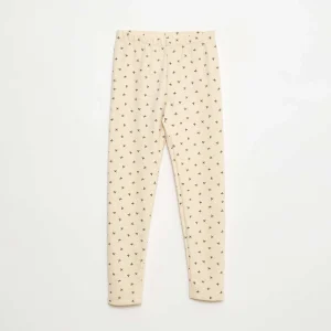 Legging chaud imprimé intérieur velours BEIGE