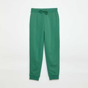 Jogging uni avec taille élastiquée VERT
