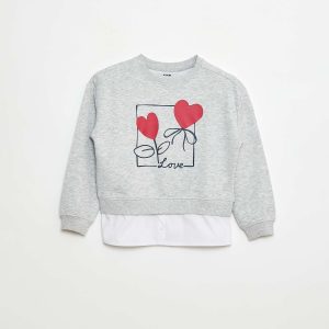 Tee-shirt chemise effet 2 en 1 GRIS