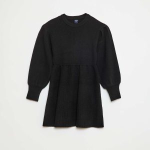 Robe pull en maille tricot douce NOIR