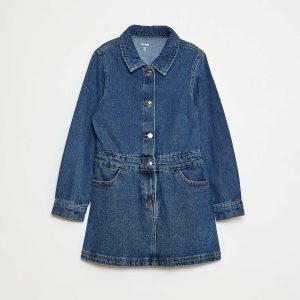 Robe en jean avec ouverture pressionnée BLEU