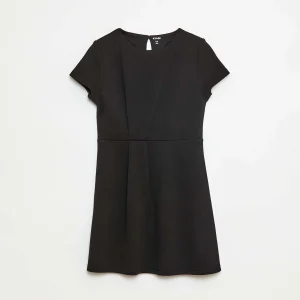 Robe Milano à la coupe évasée à manches courtes NOIR