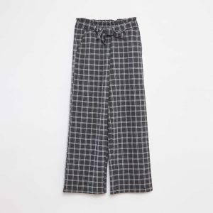 Pantalon large en maille Milano avec ceinture à nouer GRIS
