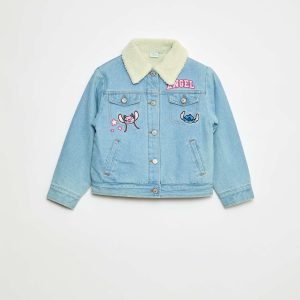 Veste en jean 'Stitch' avec col effet moutonné BLEU