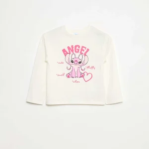 T-shirt 'Stitch' 'Angel' 'Disney' à manches longues BLANC
