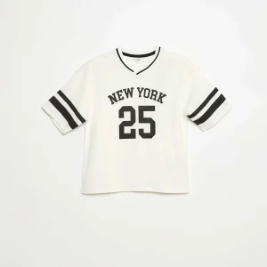 T-shirt esprit baseball BLANC