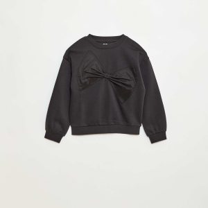 Sweat avec nœud en satin NOIR