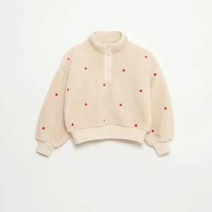 Sweat effet mouton avec broderie BEIGE