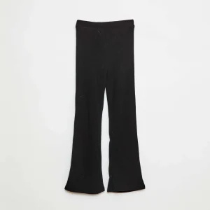 Pantalon flare en coton uni NOIR