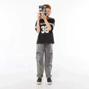 Pantalon multipoche élastiqué GRIS FONCé