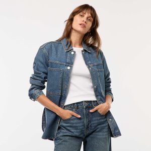 Surchemise en denim pressionnée STONE
