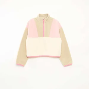 Polaire col camionneur avec liseré BEIGE