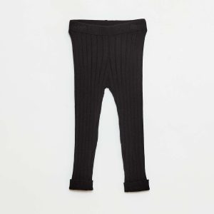 Leggings côtelés NOIR