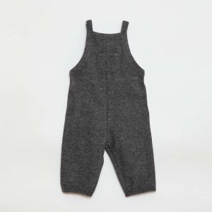 Salopette longue en maille doudou GRIS
