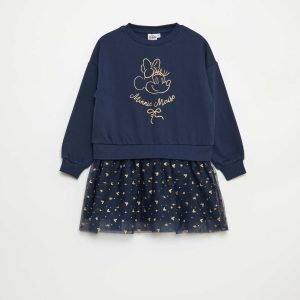 Robe sweat avec effet 2 en 1 à la base 'Minnie' 'Disney' BLEU