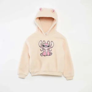 Sweat en polaire 'Stitch' avec capuche à oreilles ROSE