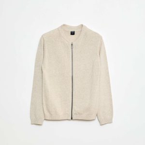 Gilet uni en coton BEIGE
